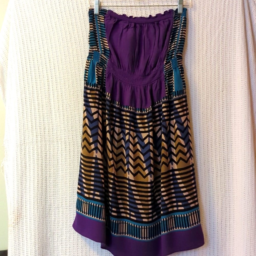 Loft 100% Rayon Strapless Sundress